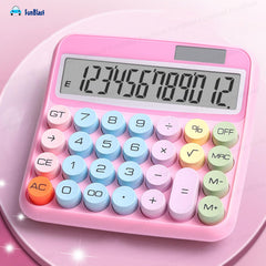Funblast Calculator 12 Digit Extra Large 5-inch LCD Display,15° Tilt Screen For Kids Calculator Big Buttons Easy To Press Use As Office, School & Home Calculators Desktop (Pink)