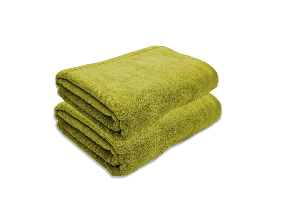 Black Gold The Finer Touch Oversized Microfiber Bath Towel 1300 Gsm | Soft Quick-Dry Microfiber Towel Lightweight, Absorbent & Travel-Friendly (Green) - Pack Of 2