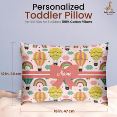 Personalized Pillow For Kids, Super Soft Cotton Kids Cushion - 12 X 18 Inches | Custom Name, For 5 Years Old Kids, Adorable Prints | For Head, Neck Support Baby Pillow - Pillow 19