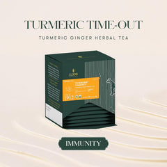 Luxmi Estates Turmeric Timeout Spice Herbal Tea - 30gm, 1.05 Ounce, 15 Tea Bags | USDA Certified Organic Herbal Tea - Caffeine Free Herbal Tea | Made With Turmeric, Ginger, Cardamom, Black Pepper