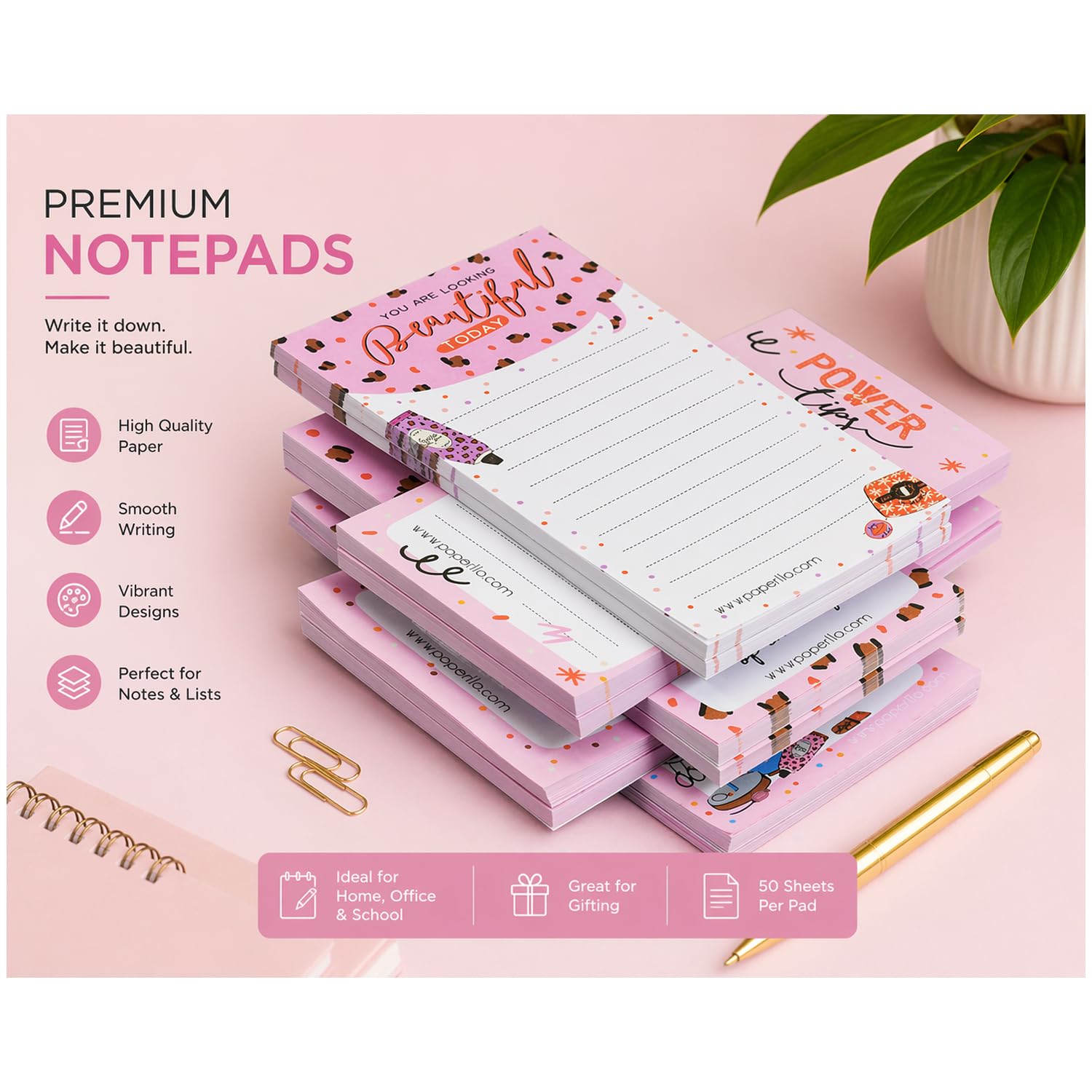 Planner Notepad - 50 Tear-Off Sheets, With Space For Daily Schedule, To Do List, Set Of 10 Pads