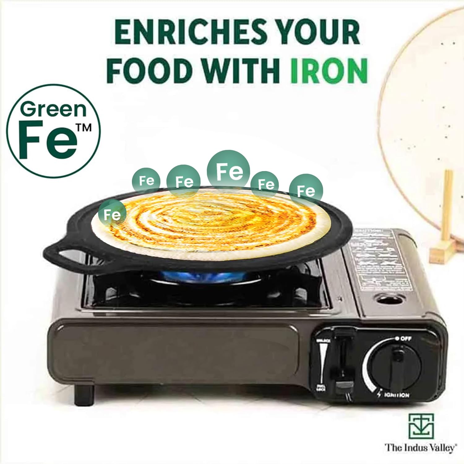 Super Smooth Cast Iron Tawa For Dosa, Chapathi + Free Spatula - 30.5cm, 12 Inch, 3 Kg | Induction Friendly, Naturally Nonstick, Pre-Seasoned Tawa, 100% Pure & Toxin-Free