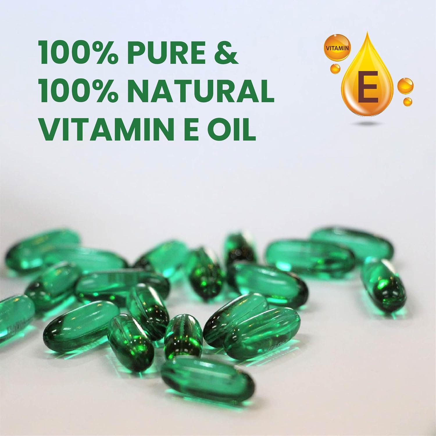 LG Vitamin E 400mg Capsules For Face And Hair 100% Natural , Glowing Face, Healthly Skin And Hair Nutrition | 60 Softgel , 100gm 0.2lbs