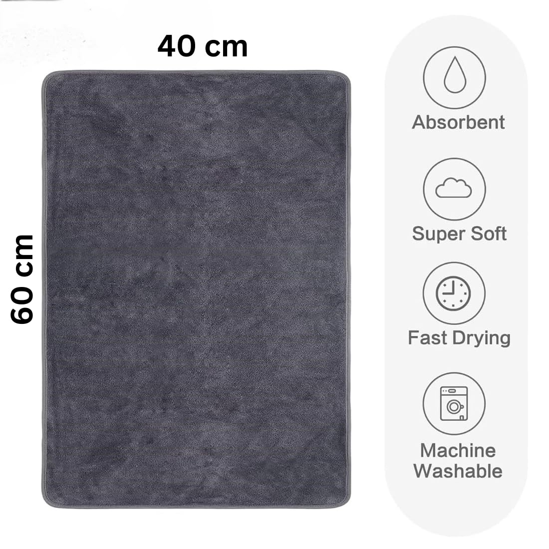 Showstopper Super Soft Microfiber Hand Towels 1200 Gsm | Ultra Absorbent, Lint-Free, Scratch-Free, Quick-Dry, Gym & Workout Towels - Set Of 6 (Grey)