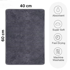 Showstopper Super Soft Microfiber Hand Towels 1200 Gsm | Ultra Absorbent, Lint-Free, Scratch-Free, Quick-Dry, Gym & Workout Towels - Set Of 6 (Grey)