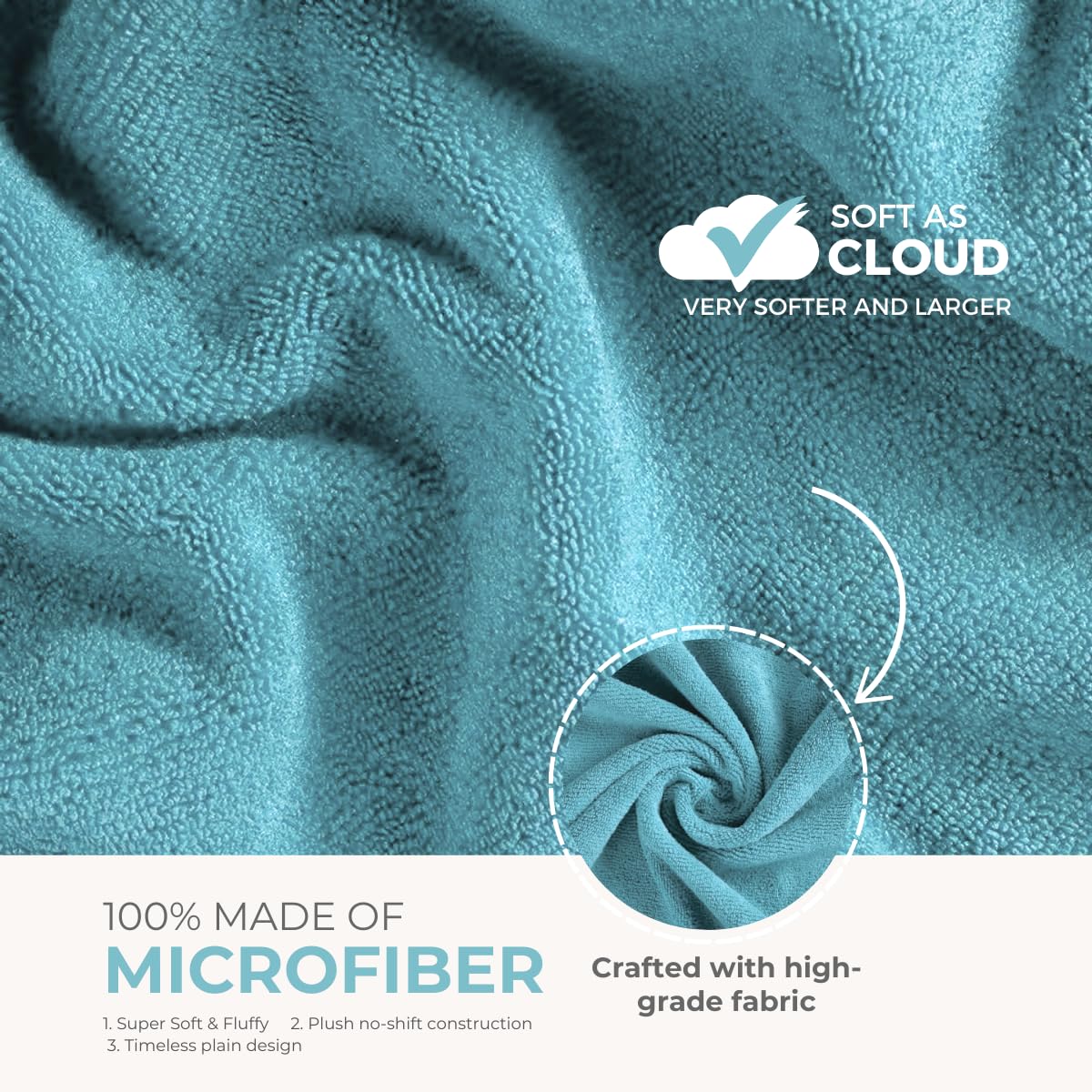 Black Gold The Finer Touch Microfiber Bath Towels 500 Gsm | Super Absorbent, Lightweight, Ultra-Soft, Fade Resistant (Green Blue)