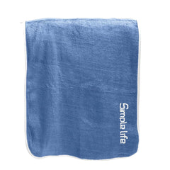 Housse Premium Soft Microfiber Embroidery Bath Towel 350 Gsm | Soft Absorbent Quick-Drying Sweat Towel (Dark Blue)