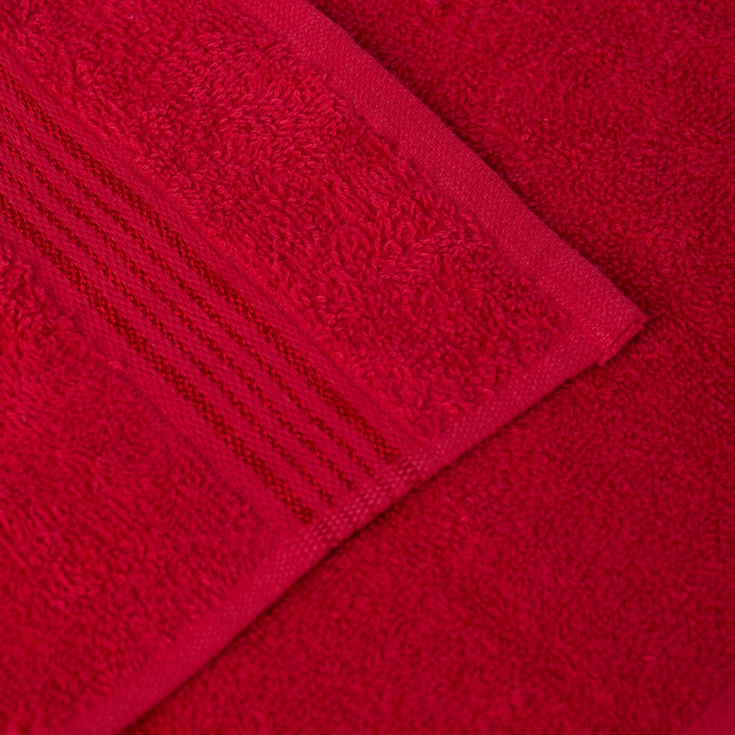 Kopa Quick Dry 100% Cotton Soft Terry Face Towel 640 Gsm | Quick Dry 100% Cotton Super Absorbent, Lightweight (D'Ross) Face Towel (Red)- Pack Of 4