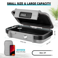 Cash Box With Combination Lock, Portable Safe Money Case With Handle & Cable, Security Lock Box, Colour - Silver, Special Feature - Portable