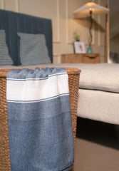 Aero Weav Ultra Lightweight Bamboo Bath Towel 200gsm | Compact, Portable & Less Than Skin-Friendly & Eco-Friendly Travel Towel (Denim Blue)