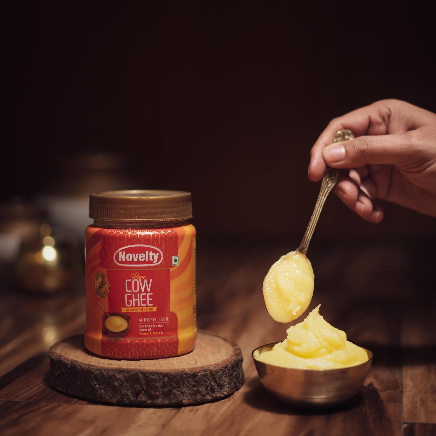 Natural Premium Cow Ghee Danedar By Novelty | Great Source Of Protein Fiber Desi Cow Ghee Good For Parathe | (500ml) 16.9 Ounce | Jar Pack