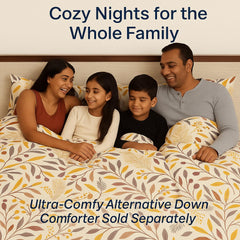 King Size Bedsheet With 2 Pillow Covers - 108 X 108 Inches, Cream & Brown | Wrinkle & Fade Resistant Bedding | Perfect For Homes, Hotels, Villas, Resorts & Guest Houses