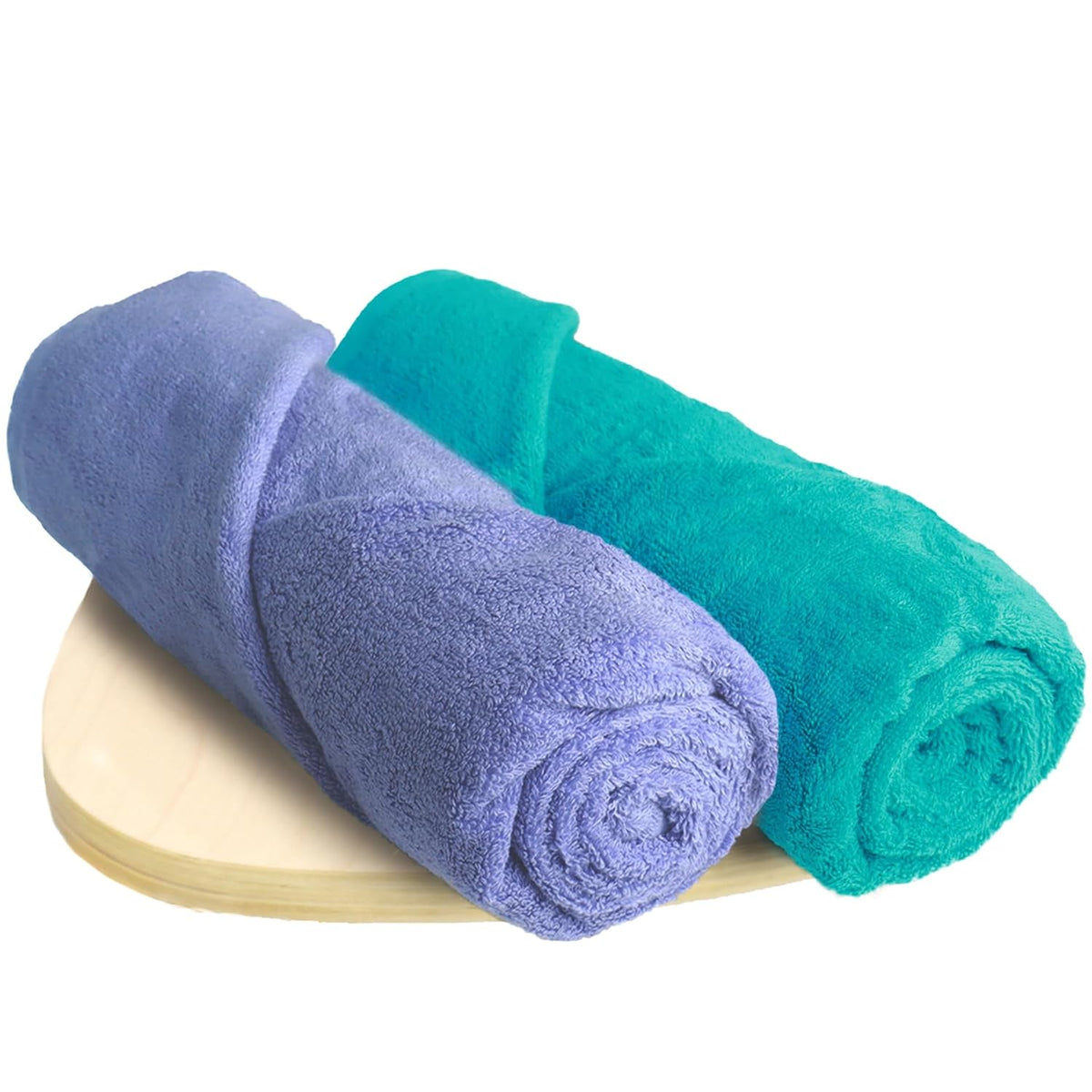 Heelium Bamboo Bath Towel 600 Gsm | Ultra Absorbent | 3x Softer Than Cotton Towels | Pack Of 2 (Iris, Teal)