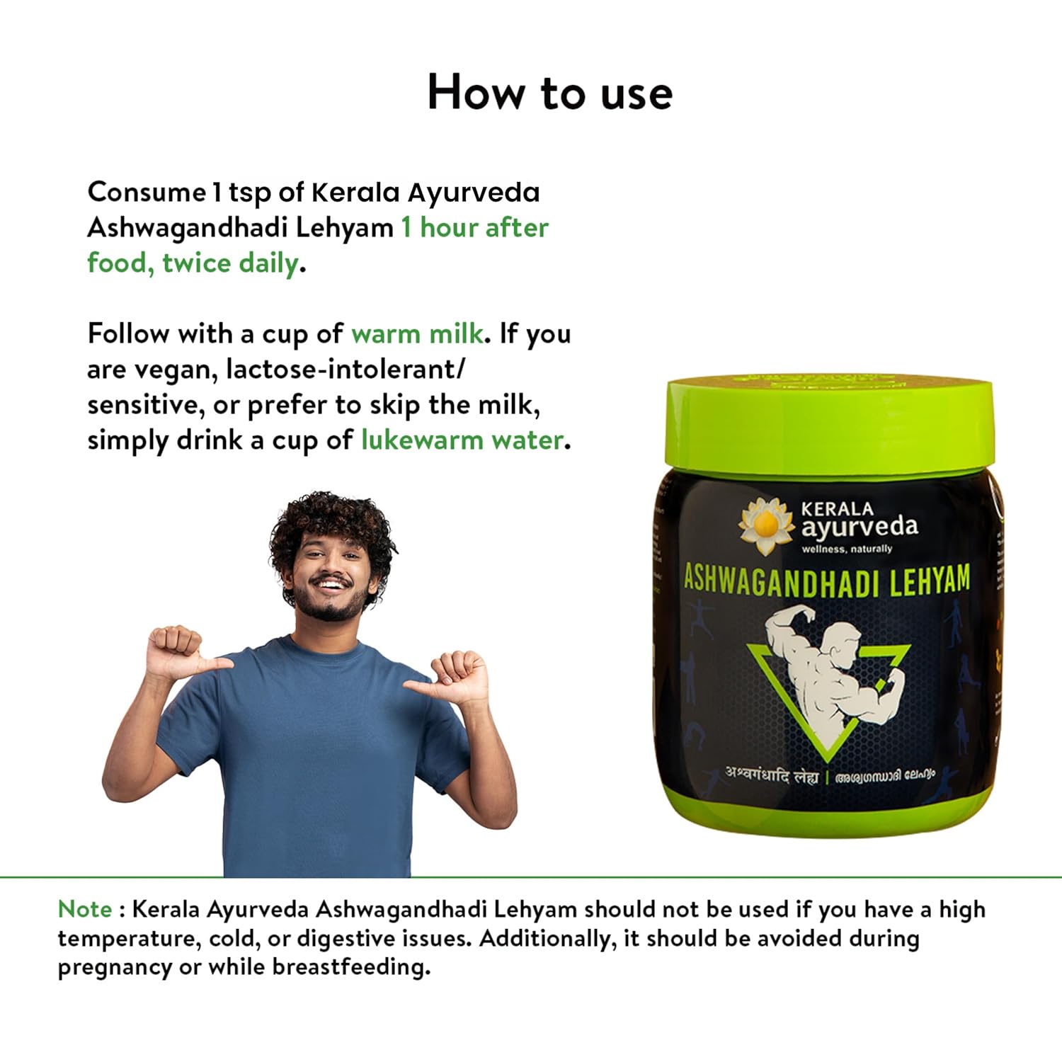 Kerala Ayurveda Ashwagandhadi Lehyam Stamina Booster For Men & Women, Organic Herbal Energy Supplement Promotes Healthy Weight Gain Helps Manage Stress With Ashwagandha & Ghee | 500gm 1.1lbs