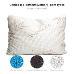 Premium Memory Foam Pillow For Sleeping - Rayon Derived From Bamboo Pillow | Standard Size - 26x20 Inch, For Neck Support, Side & Back Sleepers - Adjustable Pillow, Best Cervical Pillow