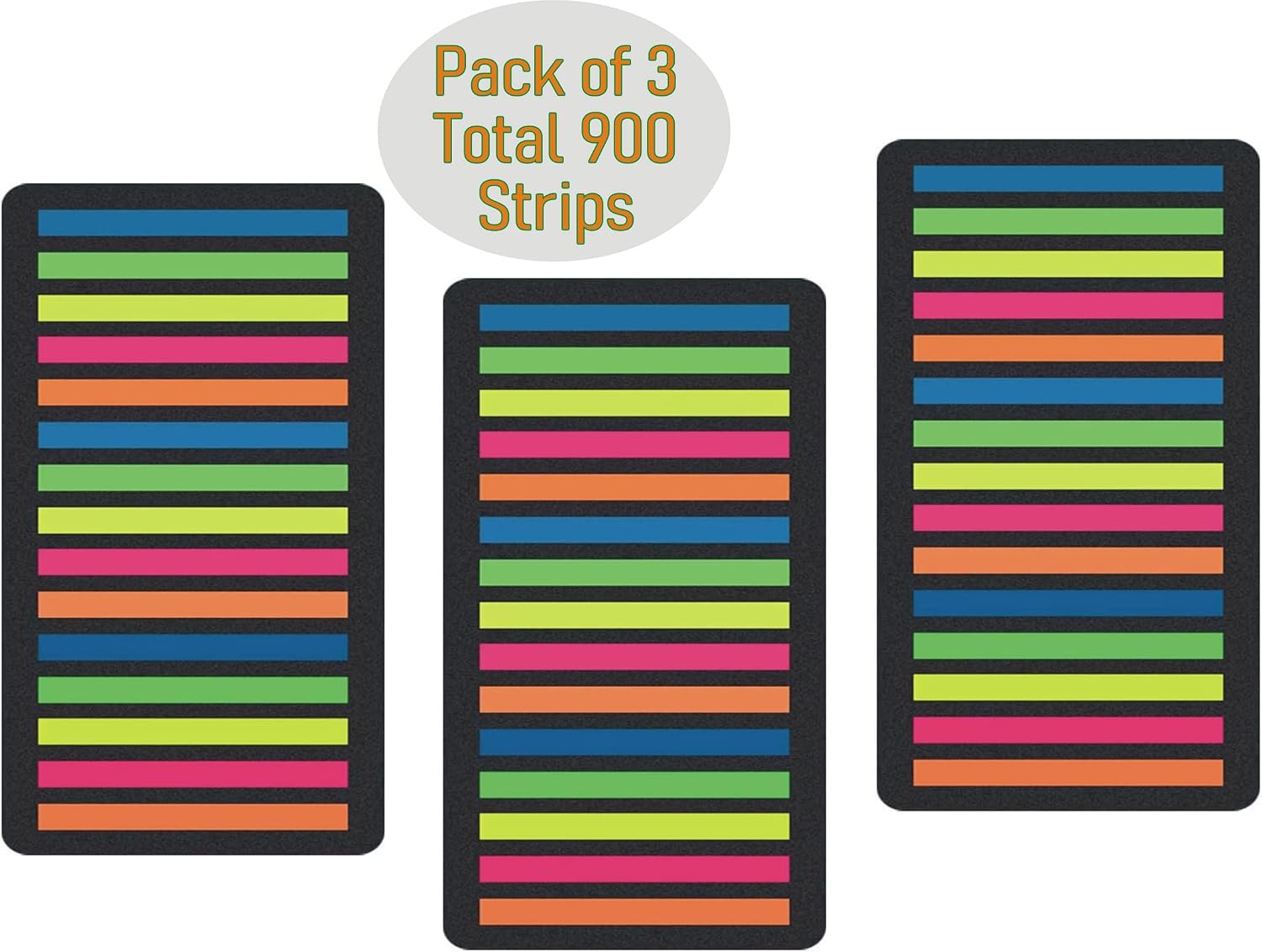 Sticky Index Tabs Label Highlighter Strips, Transparent Flags Notes Stickers - Packs Of 3
