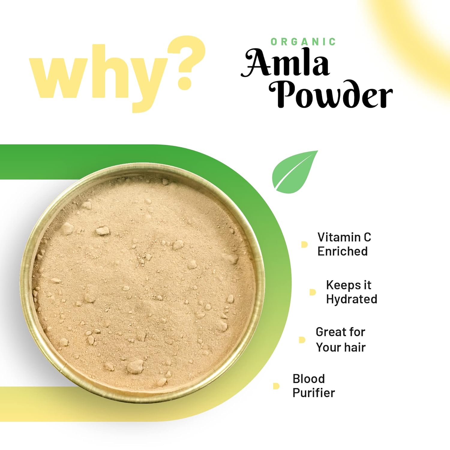 Pure Organio Organic Amla Powder Versatile Amla Powder For Eating & Healthy Hair Nourishment, Vitamin C Rich, Gooseberry Powder Npop Indian Organic Certified | 200gm 0.4lbs