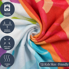 Fresh From Loom 100% Cotton Fur Bath Towel For Kids 300 Gsm | Cartoon Printed Boys & Girls Towels (Aqua Green)
