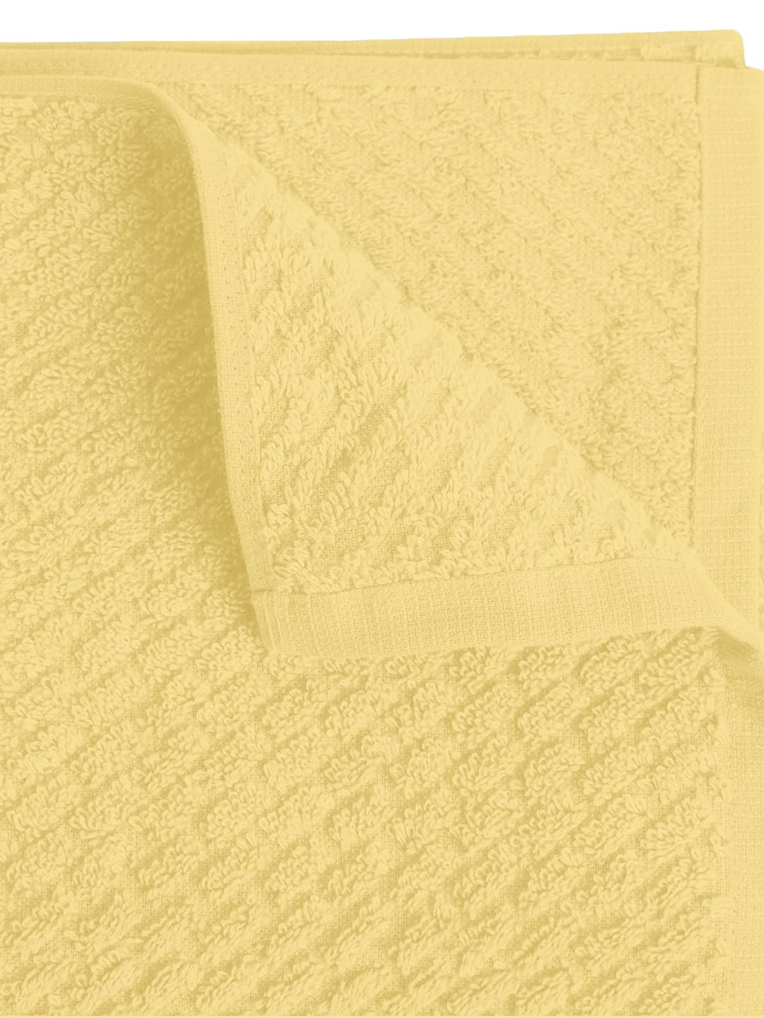 Spaces 100% Cotton Large Size Bath Towel 450 Gsm | Super Absorbent, Quick Dry, Ultra Soft Bath Towel | Dobby Solid Design (Pale Banana)