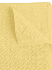 Spaces 100% Cotton Large Size Bath Towel 450 Gsm | Super Absorbent, Quick Dry, Ultra Soft Bath Towel | Dobby Solid Design (Pale Banana)
