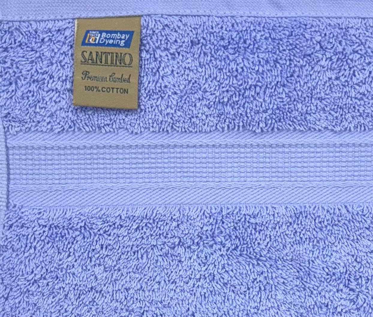 Bombay Dyeing Plain Santino 500 Gsm Cotton Hand Towel Set - Blue (2 Piece)