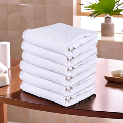 Kuber Industries Face Towel 200 Gsm | Cotton Easily Washable Travel Friendly Pocket Towels & Gym Napkins | Pack Of 6 (White)