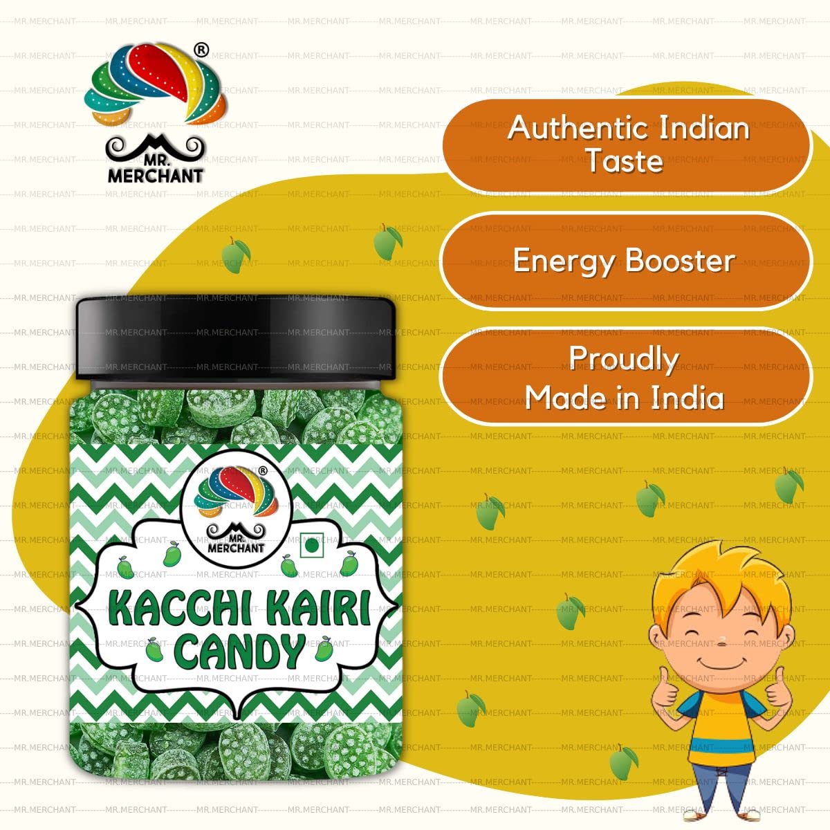 Mr. Merchant Kacchi Kairi Candy (Raw Mango) 300gm, | Jar Pack
