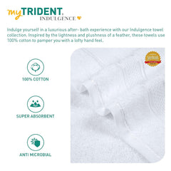 Mytrident Indulgence Collection Hand Towel 400 Gsm | 100% Cotton For Men & Women Hand Towel - Bright White (Pack Of 2)