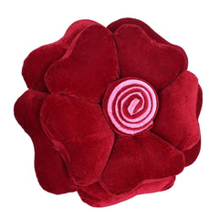Rose Flower Shaped Pair Cushion Pillow, Soft & Decorative Cushions, Red -16 Inch | For Living Room, Bed, Sofa, Seating Area | Furniture Cushion, Washable, Perfect For Home Décor