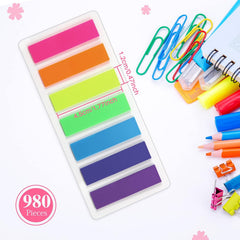Adhesive Strips, Markers, Text Strips, Small Flags, Sticky Notes, Writeable Labels - 980 Pcs