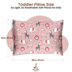 Premium Baby Pillow For Kids, Super Soft Cotton Kids Cushion - 12 X 18 Inches | For 5 Years Old Kids, Adorable Animal & Cartoon Prints | Bed Pillow, Washable, Easy To Care - Pillow 20