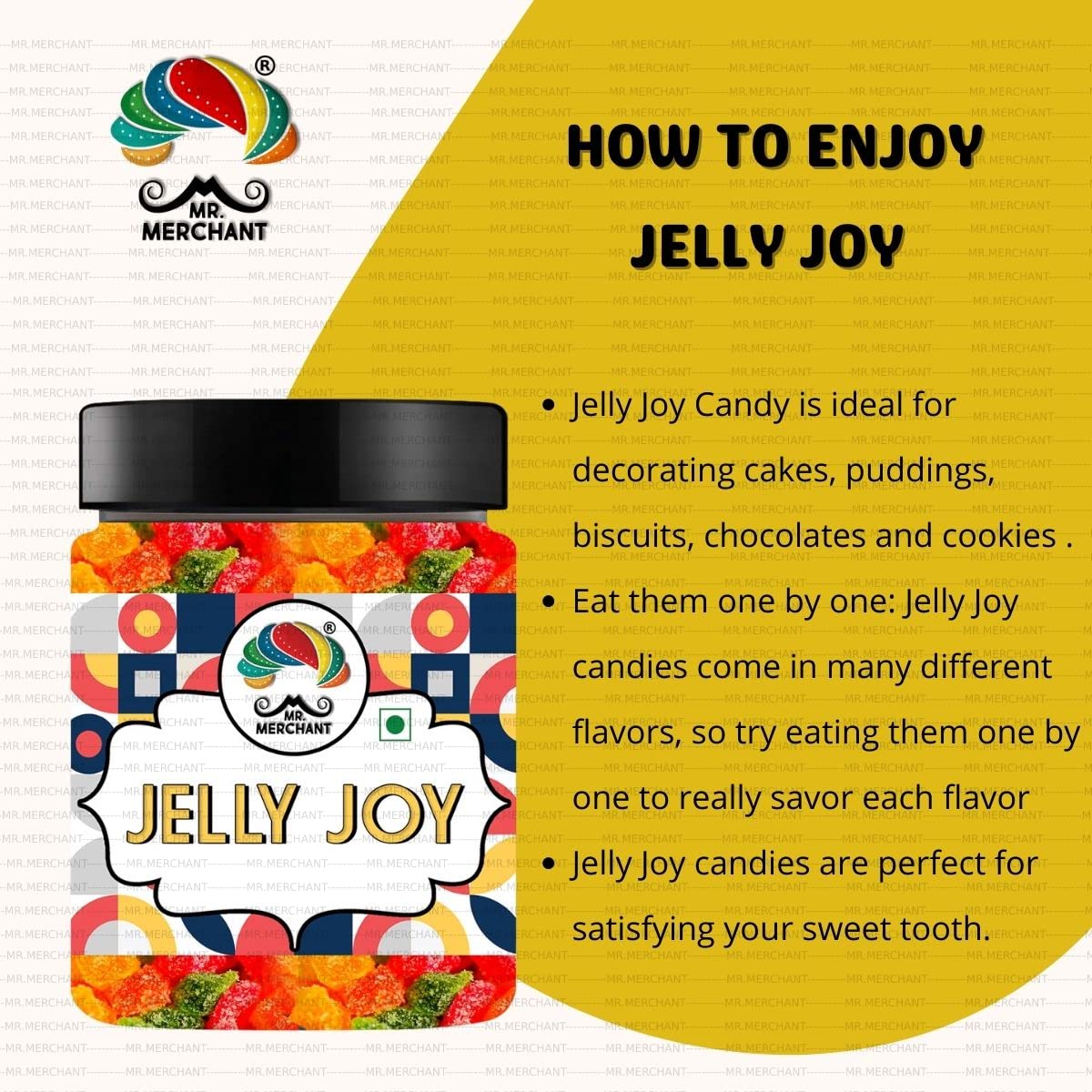 Mr. Merchant Premium Jelly Bites (Sugar Coated Fruit Jelly Candy) 300gm,