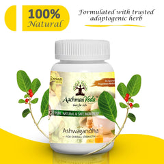 Aachman Veda Ashwagandha Capsules For Men & Women, Stress Management, Strength, Stamina Energy | 60 Capsules 100gm 0.2lbs