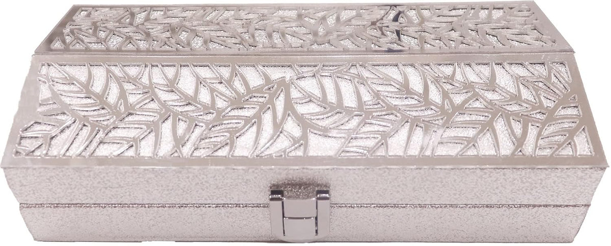 Designer Lazer Cutting Shagun Cash Box Or Gaddi Box For Shagun, Money Box For Wedding, Anniversary, Baby Shower, Ring Ceremony Eidi Or Any Other Occasion, Pack Of 2, Silver