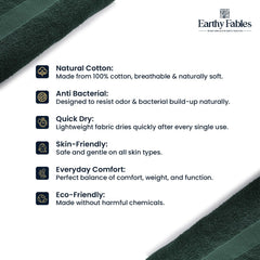 Earthy Fables Basic Bath Towel Pure Carded Cotton, Soft, Absorbent, Quick Dry & Skin-Friendly Towel, 400 Gsm (Dusty Green)