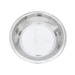 Silver Stainless Steel Rice Strainer - 10 Inches | Sieve, Chalni, Chalna For Wheat, Rice Etc. - Can Be Use As Fruit Basket, Vegetable Basket, Food Strainer