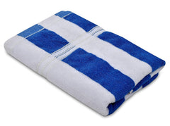 Kuber Industries Cotton Bath Towels 600 Gsm | Easily Washable Workout Gym Napkins For Men | Pocket Towel - Blue & White (Pack Of 2)
