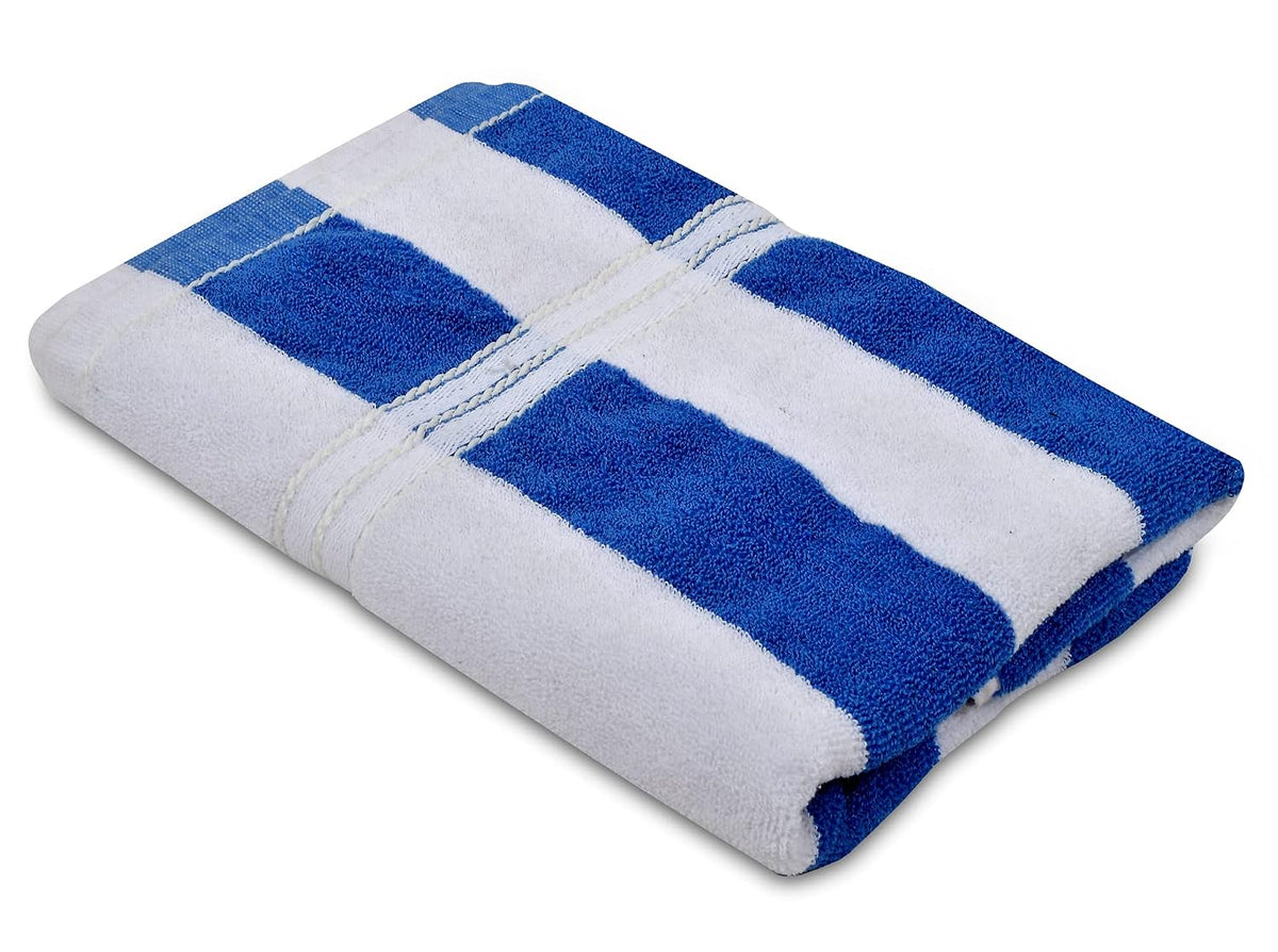 Kuber Industries Lining Design Soft Cotton Bath Towel 200 Gsm (Blue & White), Standard (HS39KUBMART023853)