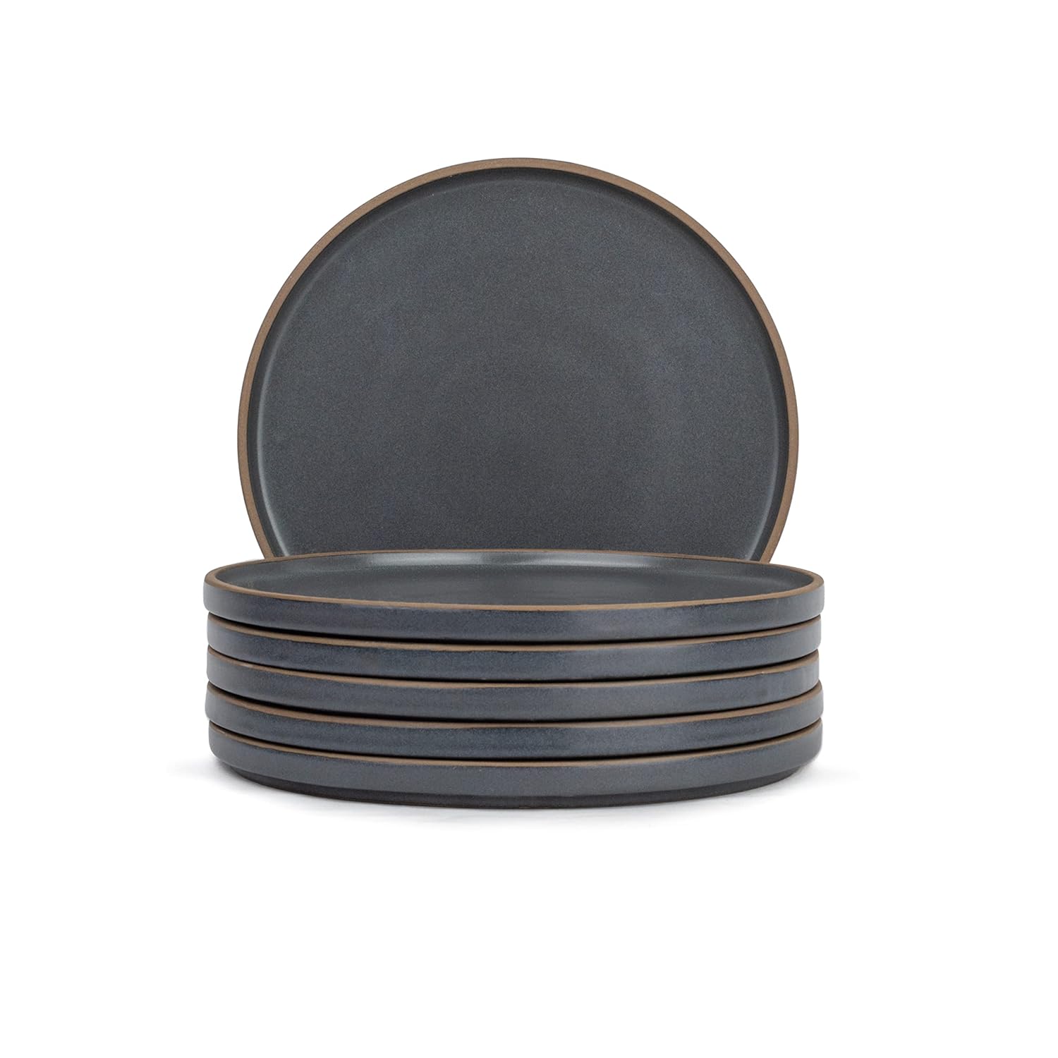 Ceramic Japandi Dinner Set - 12 Pcs, Grey & White | Crockery Set - Ceramic Dinner Set With Matte Finish | Dinner Set Ceramic | 6 Dinner Plates + 6 Veg Small Bowls, 220ml Each