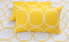 King Size Bedsheet For Double Bed With 2 Pillow Cover - 72 X 78 Inches, White & Yellow | Perfect For Lifestyles & Everyday Use | 144 Thread Count