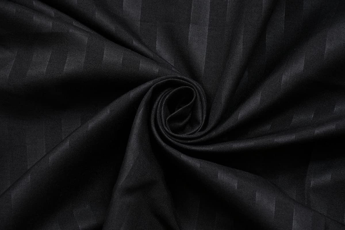 Striped Double Bedsheet With 2 Pillow Cover - 72 X 78 X 6 Inches, Black | All Around Elastic Fitted Bedsheet | Super Soft Polycotton With 200 Thread Count