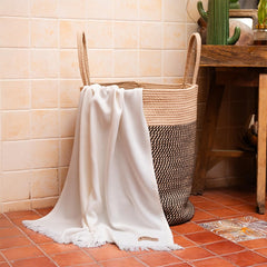 Debaans Bamboo 1 Bath & 2 Hand Towels 800 Gsm | 100% Bamboo, Quick Dry, Lightweight Towels (White)- Set Of 3