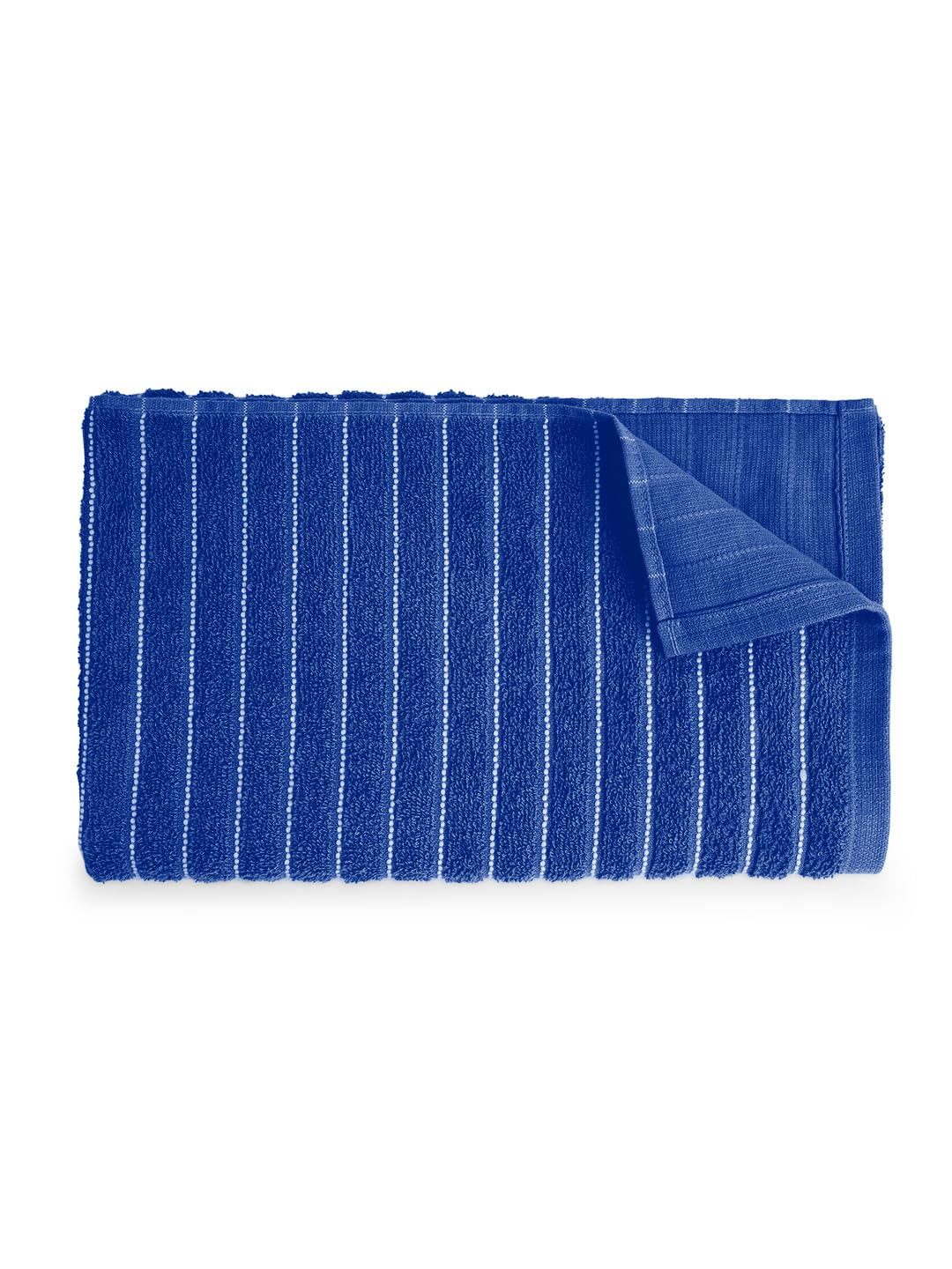 Welspun 2 In-1 100% Cotton 400 Gsm Bath Towel (Navy Blue)