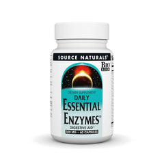 Source Naturals Essential Enzymes, 500mg Highly Effective | 60 Capsules, 100gm 0.2lbs