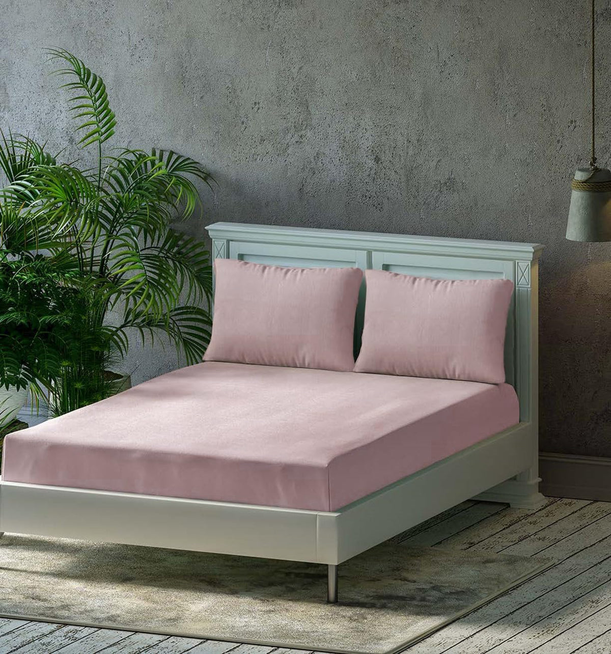 Breathable Queen Size Flat Bedsheets Set With 2 Pillow Covers | 86 X 104 Inches, Cameo Rose - Pure 100% Cotton | Soft Skin Safe All Season Soft Fabric