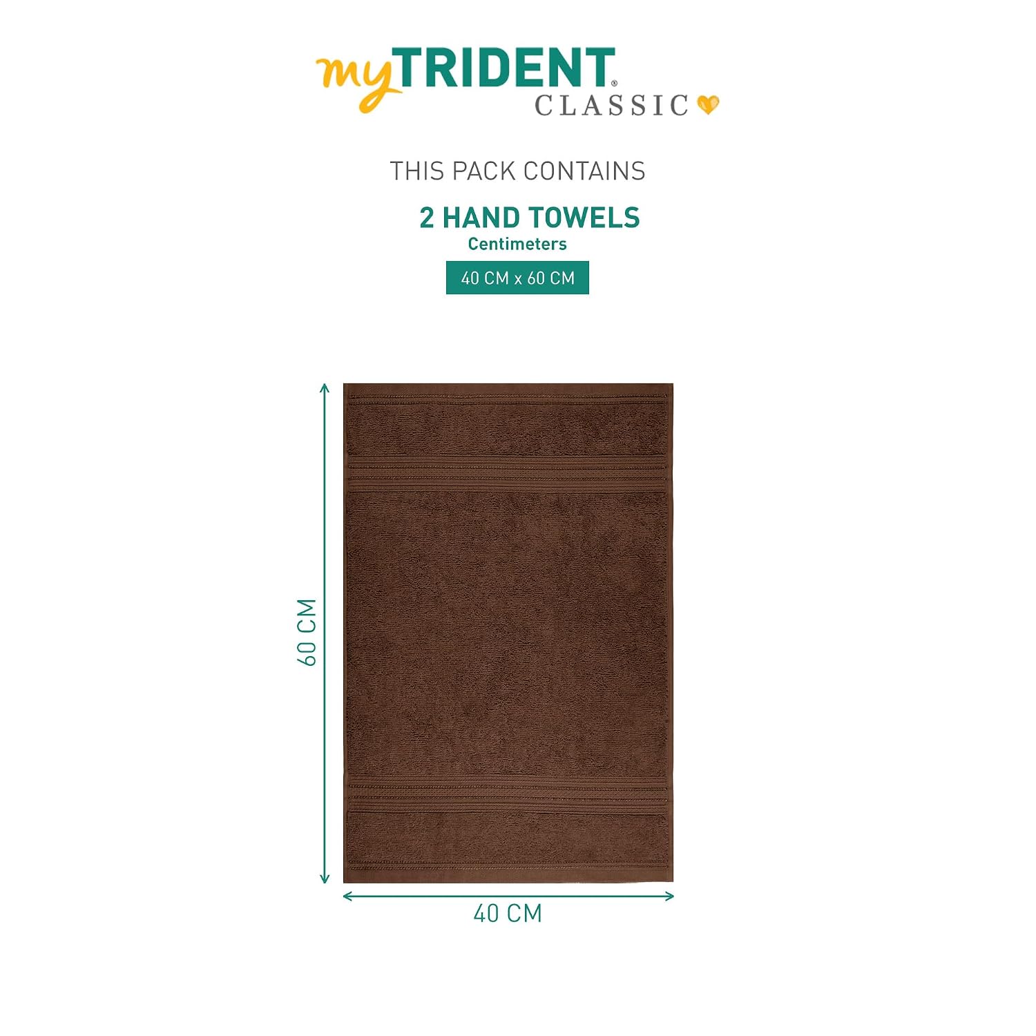Mytrident Cotton Hand Towel 600 Gsm | For Men & Women Classic Towel 100% Cotton Hand Towel (Willow Wood)- Pack Of 2