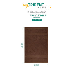 Mytrident Cotton Hand Towel 600 Gsm | For Men & Women Classic Towel 100% Cotton Hand Towel (Willow Wood)- Pack Of 2