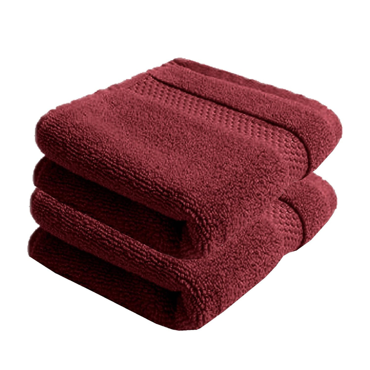 100% Cotton Hand Towel 400 Gsm | Super Soft, Absorbent, Quick Dry Hand Towel (Maroon) - Pack Of 2