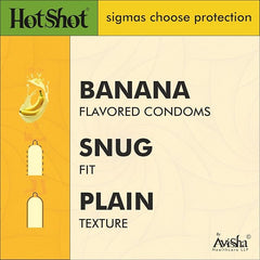 Hot Shot Banana Flavored Condom For Men -10 Count