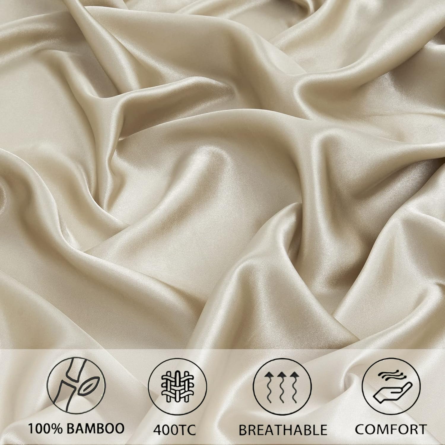 Elastic Fitted Bedsheet Queen Size With 2 Pillow Cover - 60 X 78 X 10 Inches, Beige | Lightweight & Breathable, Perfect For All Seasons